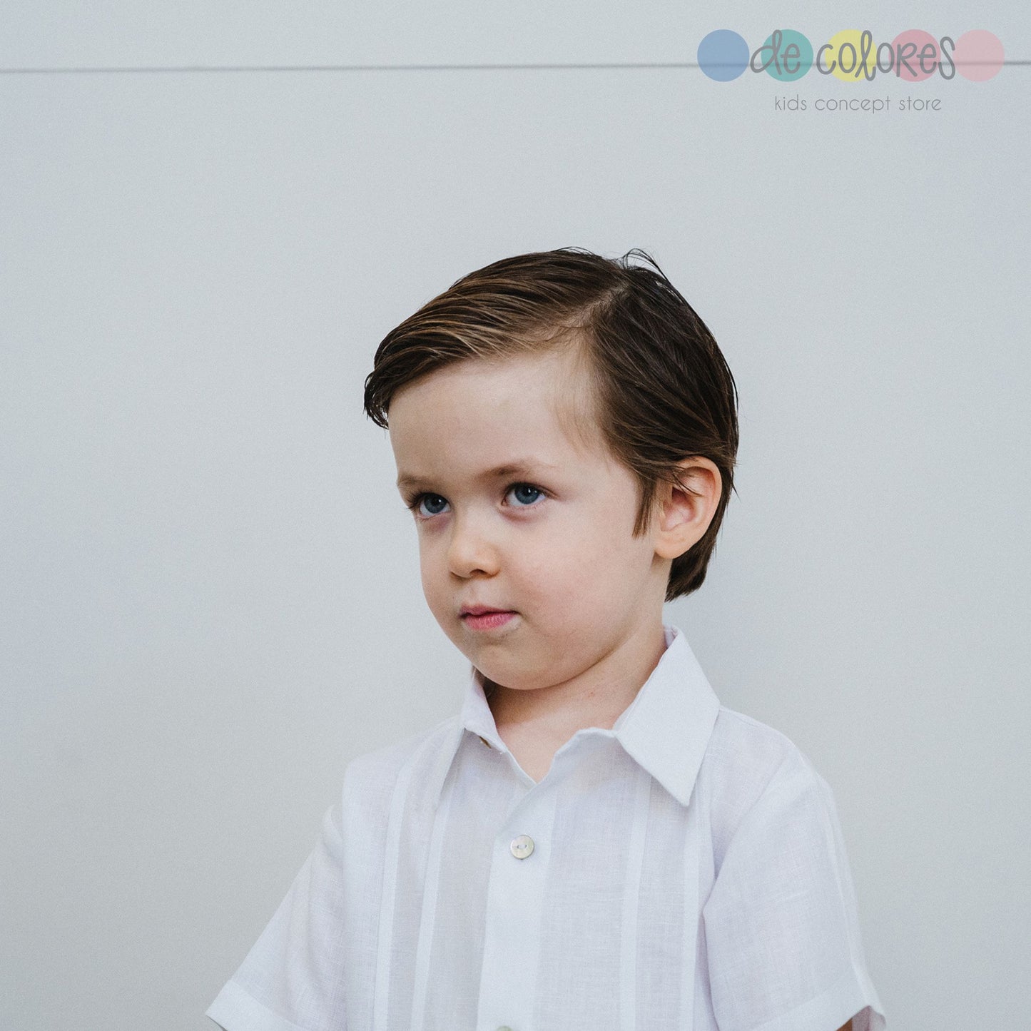 Lia Guayabera Manga Corta Blanca