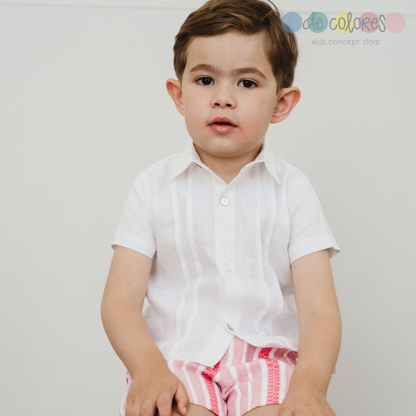 Lia Guayabera Manga Corta Blanca