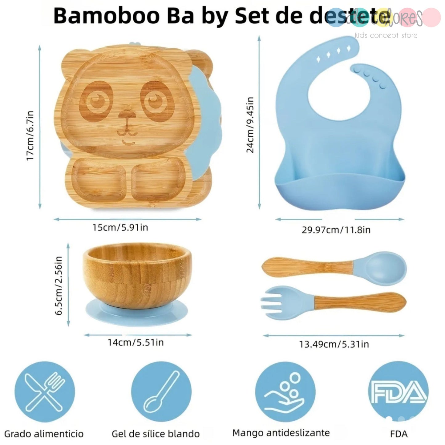 Set de alimentación de Bamboo